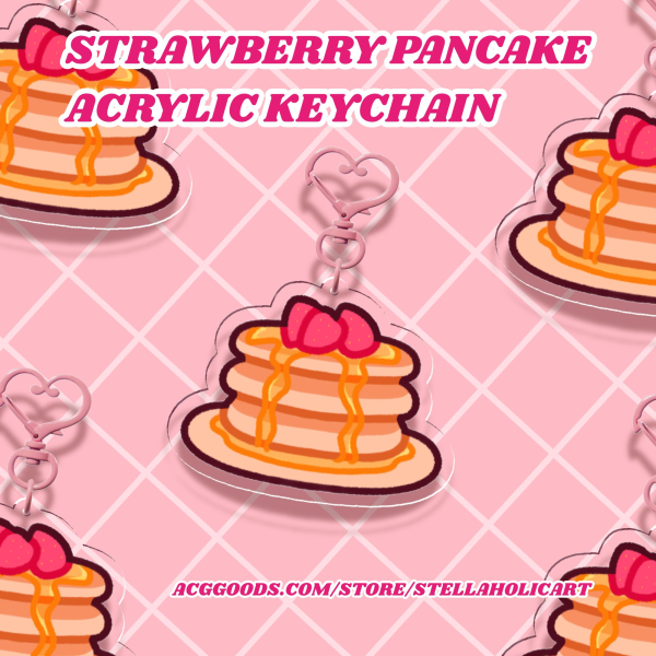 Strawberry Pancake - Acrylic Keychain