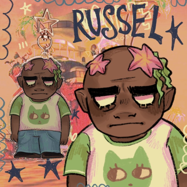 Russel Gorillaz Glitter Keychain