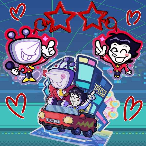 Spamtenna Pack +2 Keychains  +1 Standee