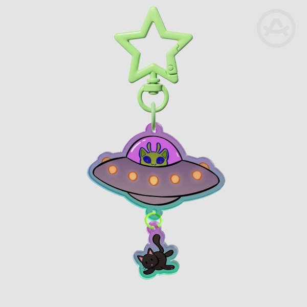 Kitty Abduction - Keychain