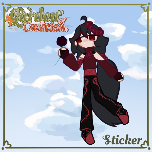 Silas - red rose - Sticker