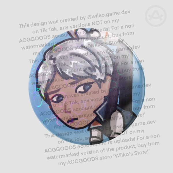 Kara AX400 Detroit Become Human chibi badge WHITE (HOLOHEART)