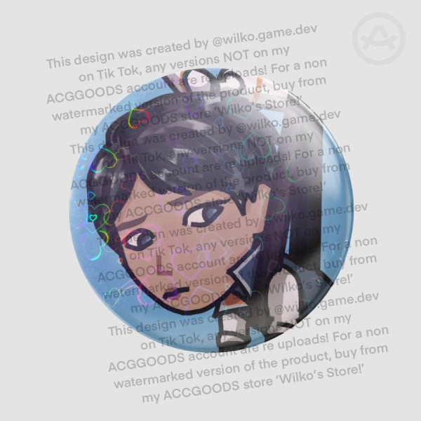 Kara AX400 Detroit Become Human chibi badge BLACK (HOLOHEART)