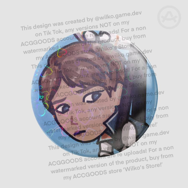 Kara AX400 Detroit Become Human chibi badge BROWN (HOLOHEART)