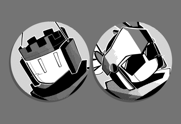 Clockwork and Scripter Round Metal Badge Pins