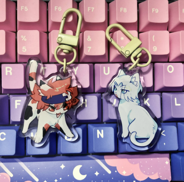 Chibi Lanreki keychains (Cat AU)