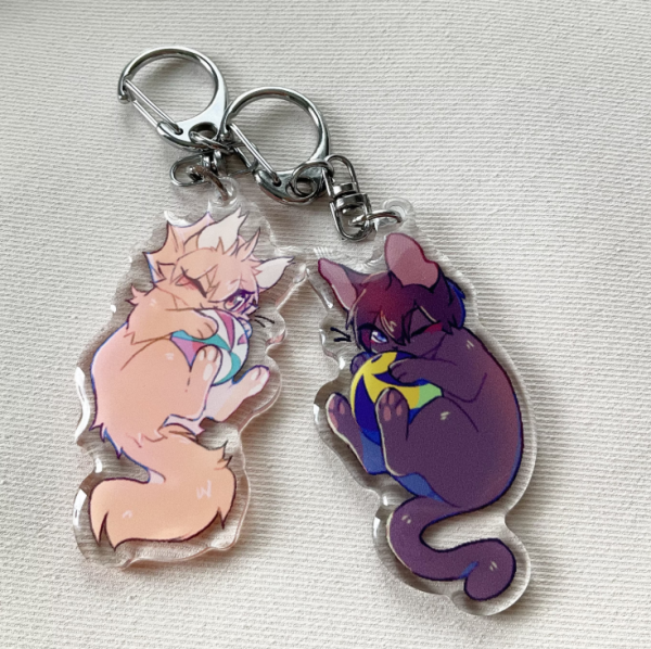 Kagehina keychains (Cat AU)