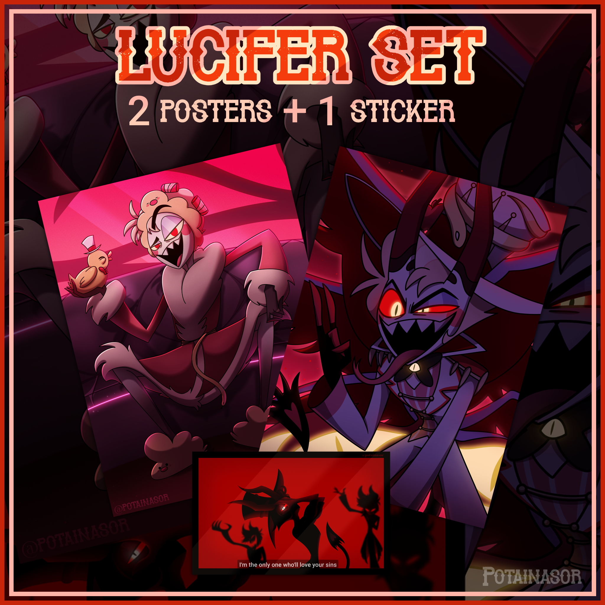 Lucifer Morningstar Demon form 🐍😈 | Hazbin Hotel s2 Poster by