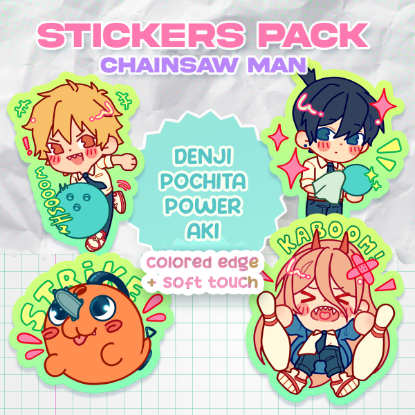 Chainsaw Man - Denji + Power + Aki Hayakawa [Stickers]