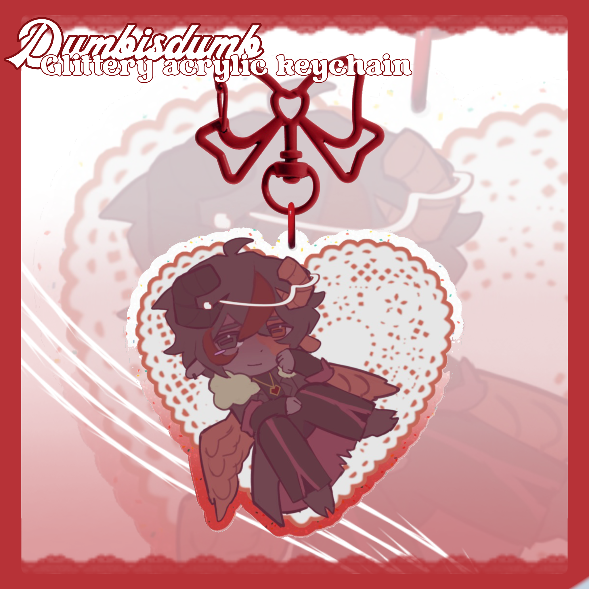 Dumbisdumb Glittery Acrylic Keychain