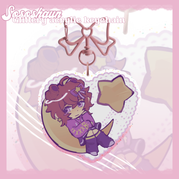 Sososhaun Glittery Acrylic Keychain