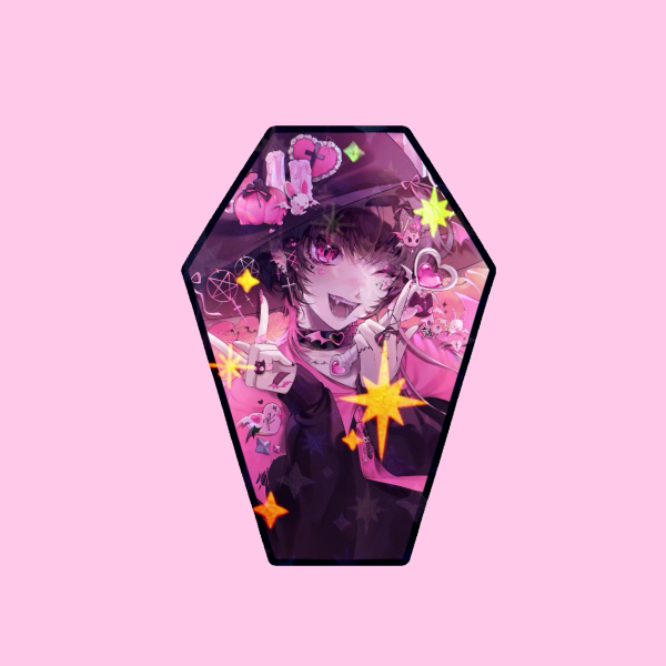hex ♰ die cut sticker
