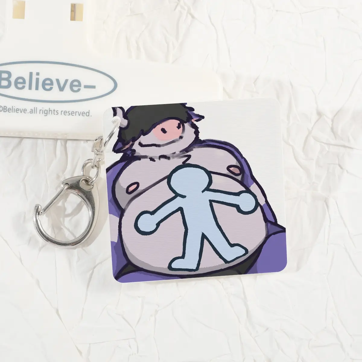 Belly Hug - Lenticular Acrylic Pendant - Animated!