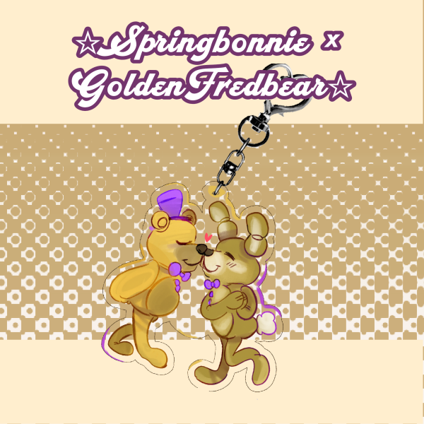 Springbonnie × Fredbear FNAF clear keychain