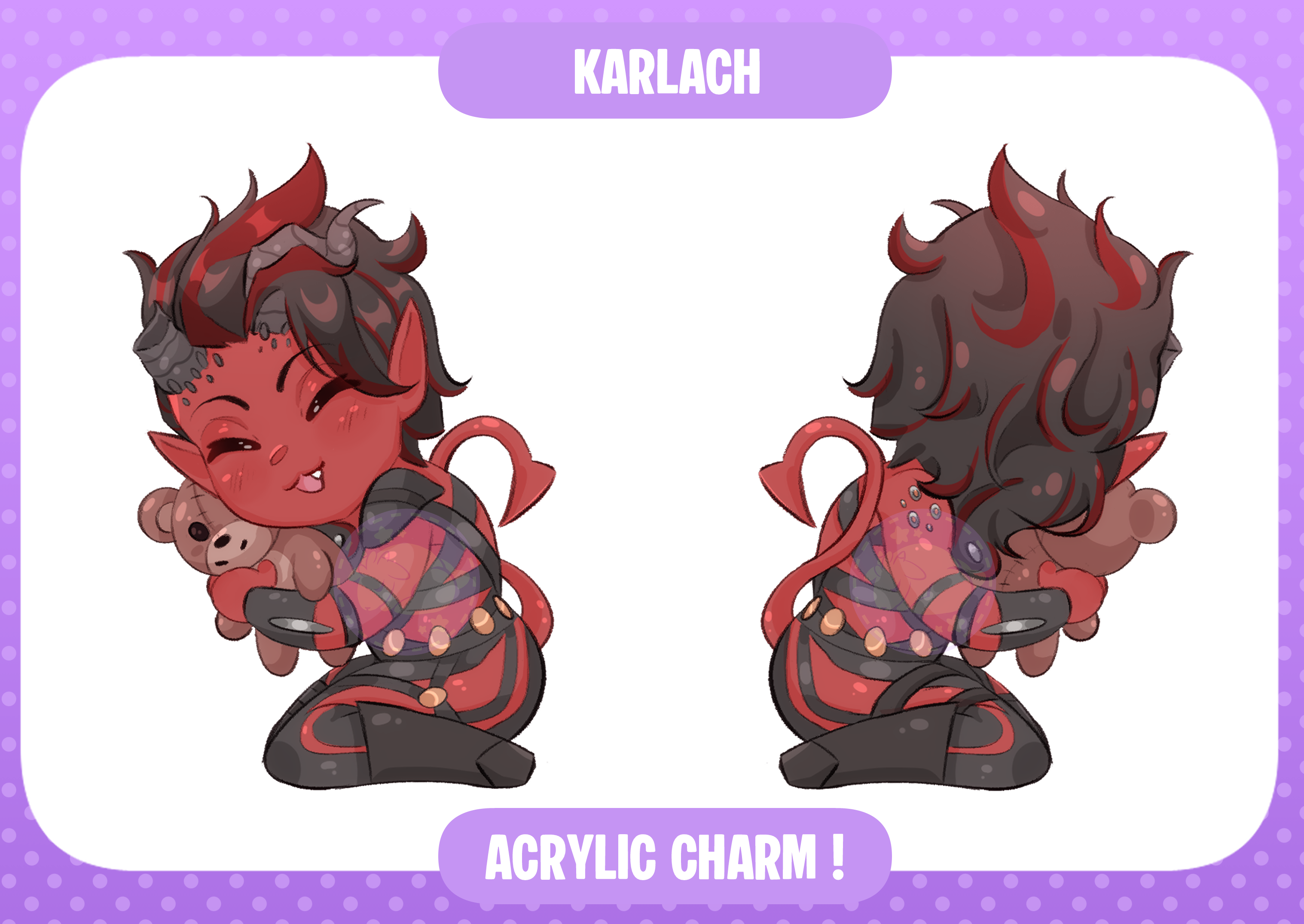 [BG3] Karlach Epoxy Clear Acrylic Keychain