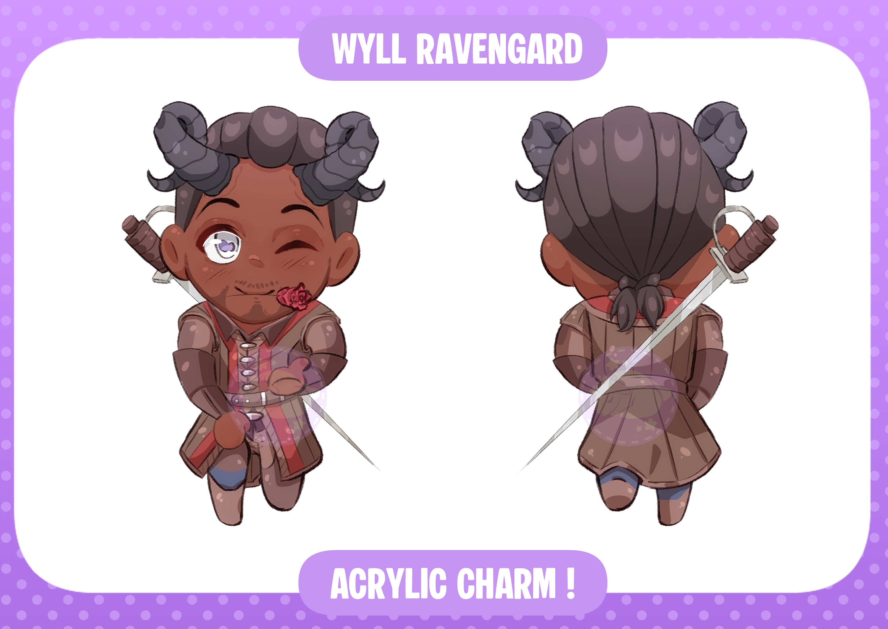 [BG3] Wyll Epoxy Clear Acrylic Keychain