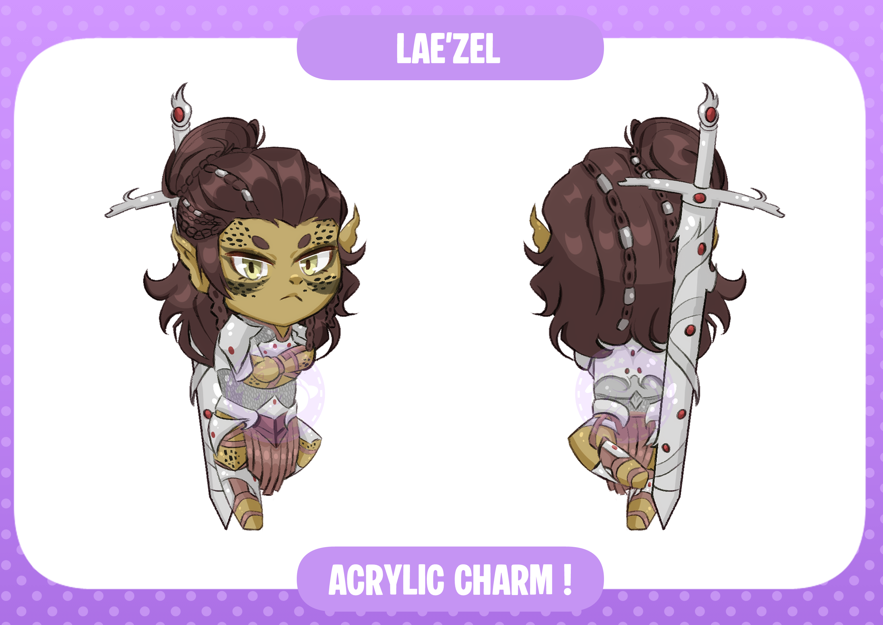 [BG3] Lae'zel Epoxy Clear Acrylic Keychain