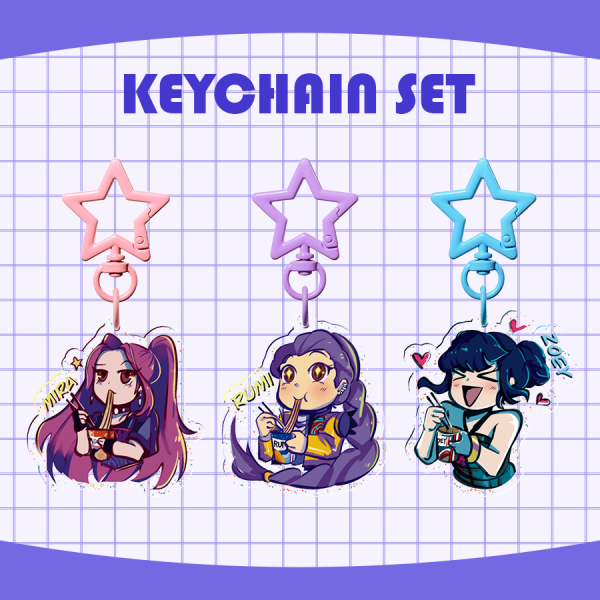 KPDH Huntr/x Acrylic Glitter Keychain Set 
