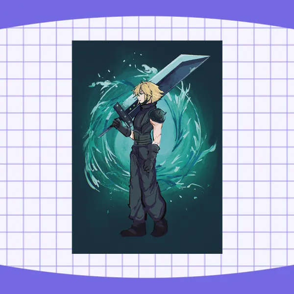 FF7R Cloud Strife Postcard
