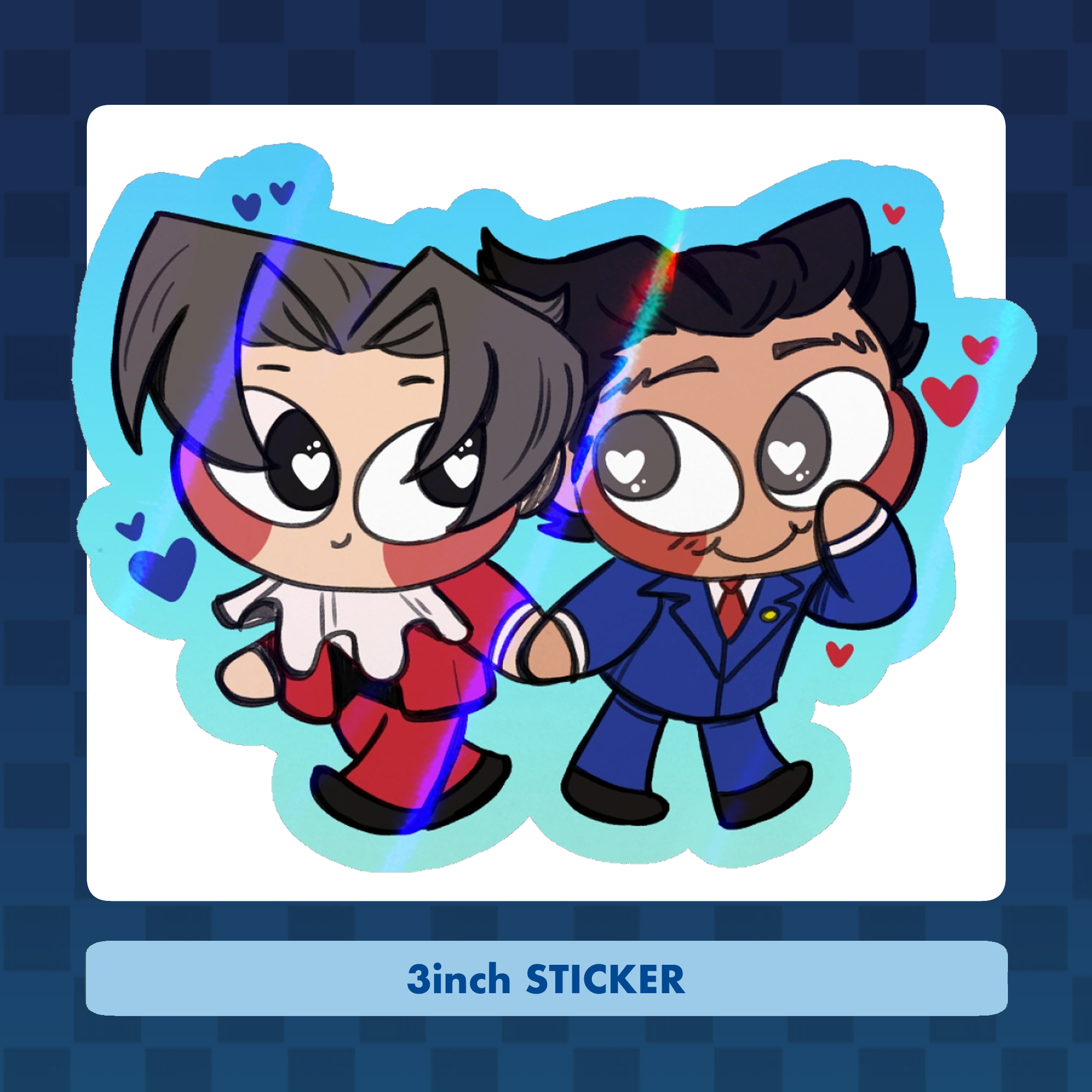 Narumitsu - Ace Attorney - Colored Edge Die Cut Stickers
