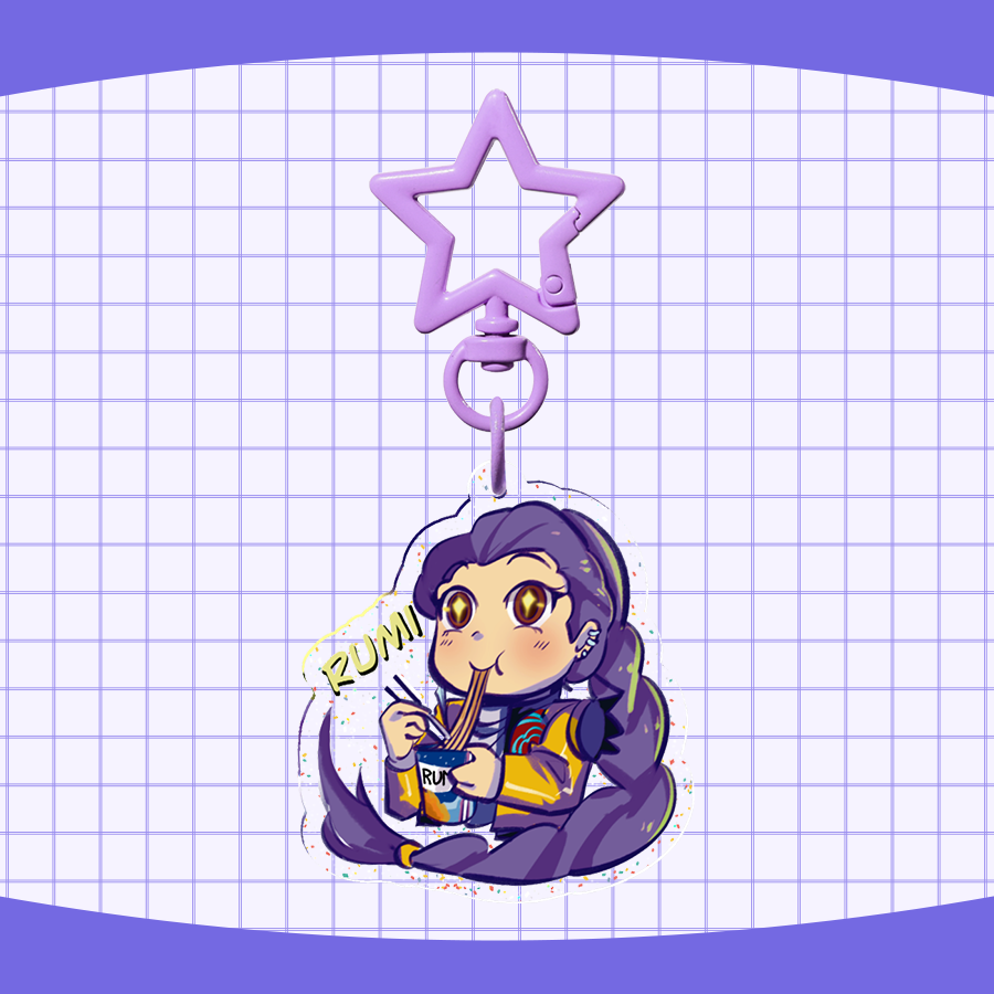 KPOP Demon Hunters: Rumi Glitter Acrylic Keychain
