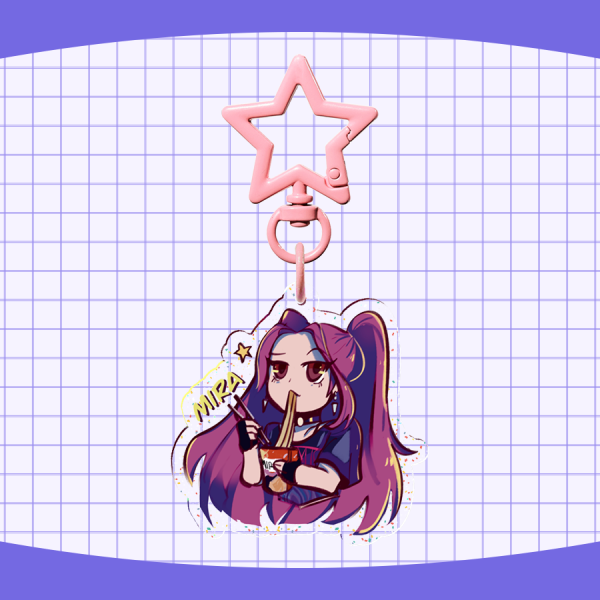 KPOP Demon Hunters: Mira Glitter Acrylic Keychain