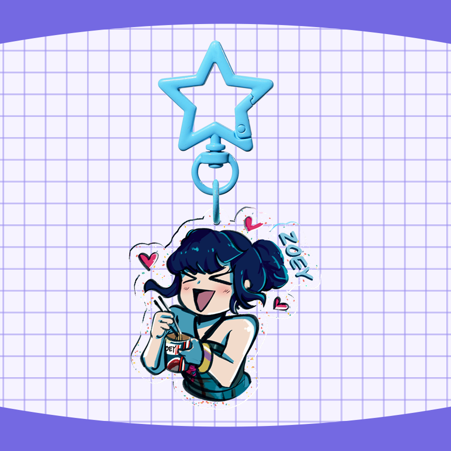 KPOP Demon Hunters: Zoey Glitter Acrylic Keychain