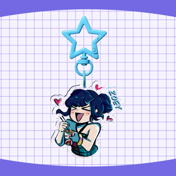 KPOP Demon Hunters: Zoey Glitter Acrylic Keychain