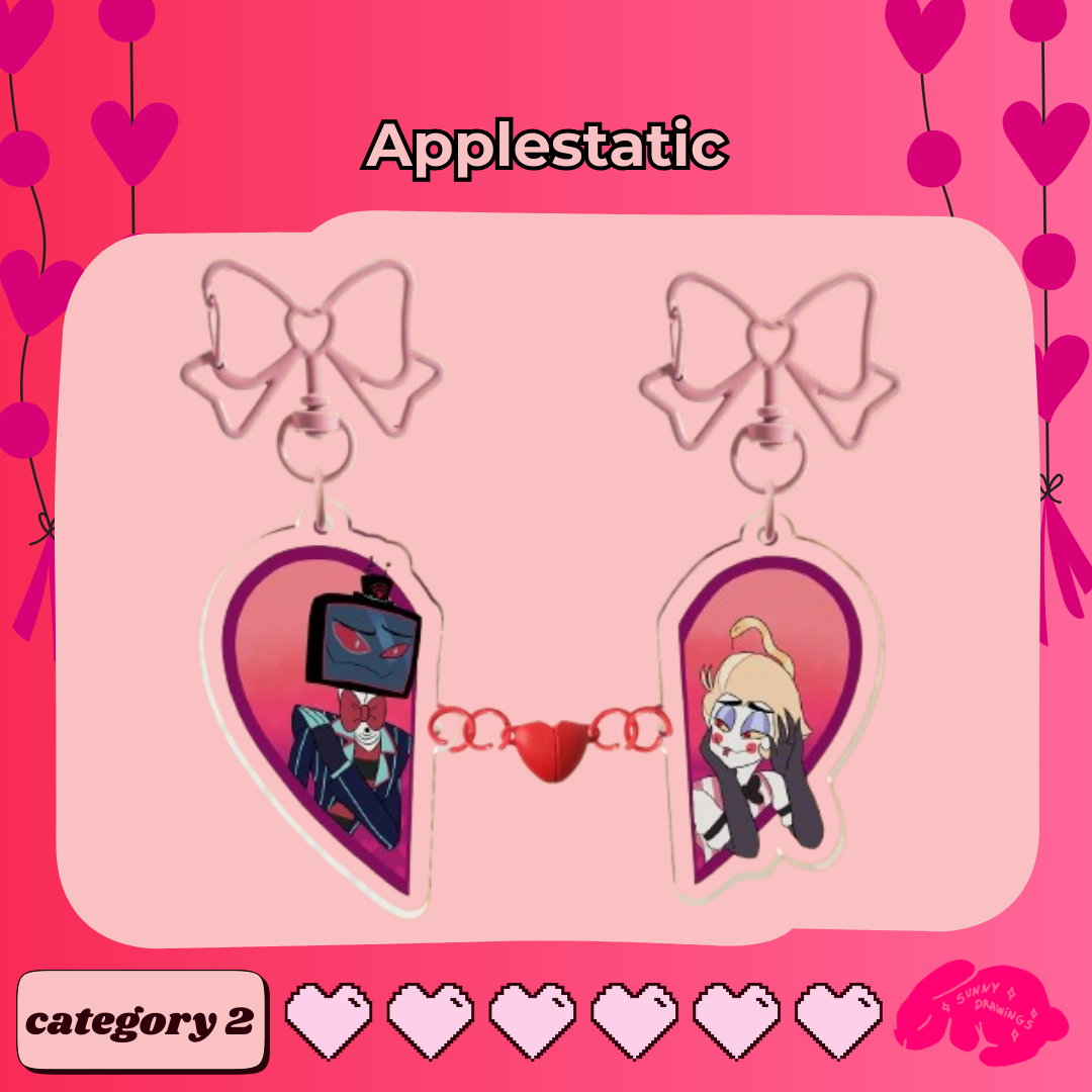applestatic Acrylic Magnet Keychains