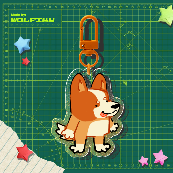 Bingo Glitter Acrylic Keychain