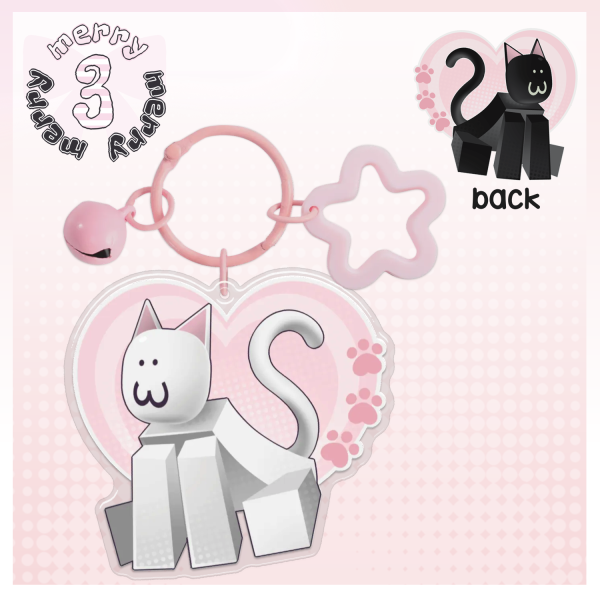 Classic Blocky Kitty (Acrylic Keychain) :3