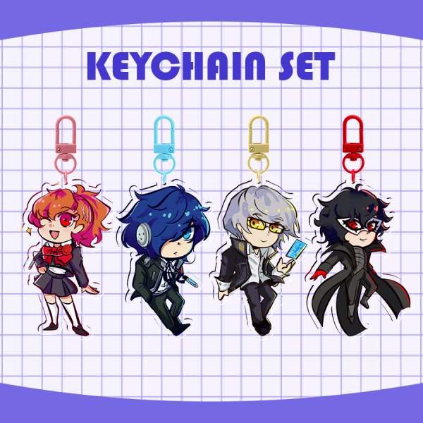 Persona Protagonist Acrylic Keychain Bundle 
