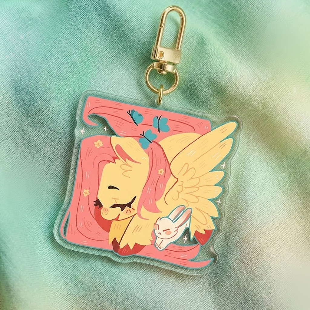 Fluttershy Cube Keychain