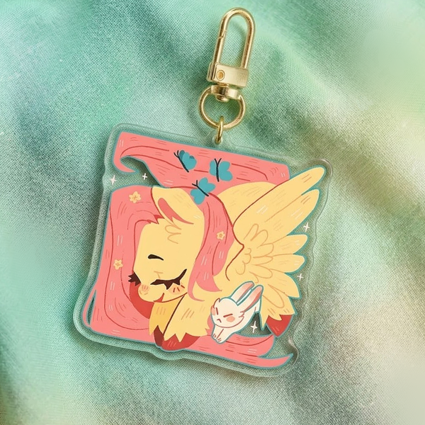 Fluttershy Cube Keychain