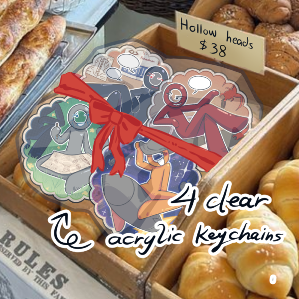 Hollow Heads clear acrylic keychains set