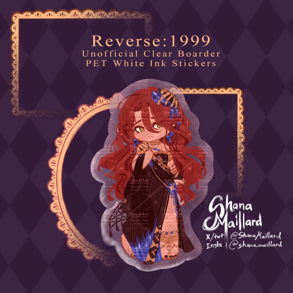 Reverse: 1999 Sophia Clear PET Vinyl Die Cut Stickers
