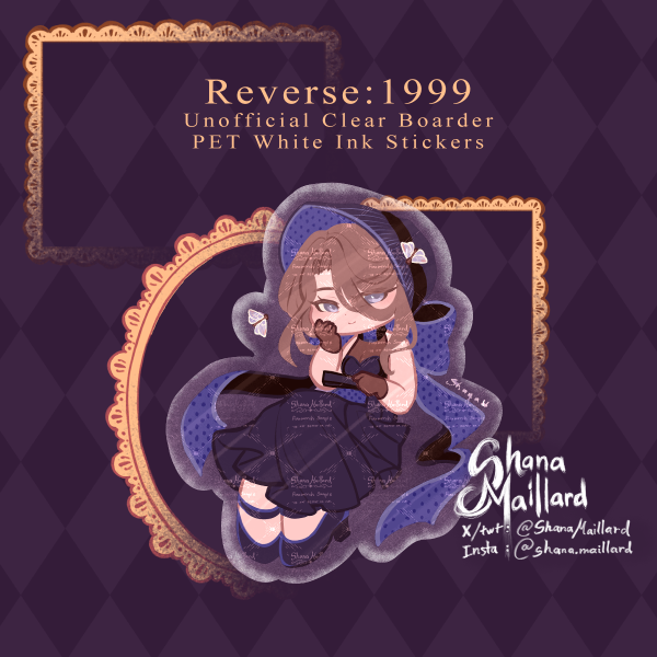 Reverse: 1999 Ms. Grace Clear PET Vinyl Die Cut Stickers