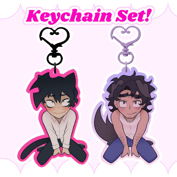Cat & Dog Keychain Set