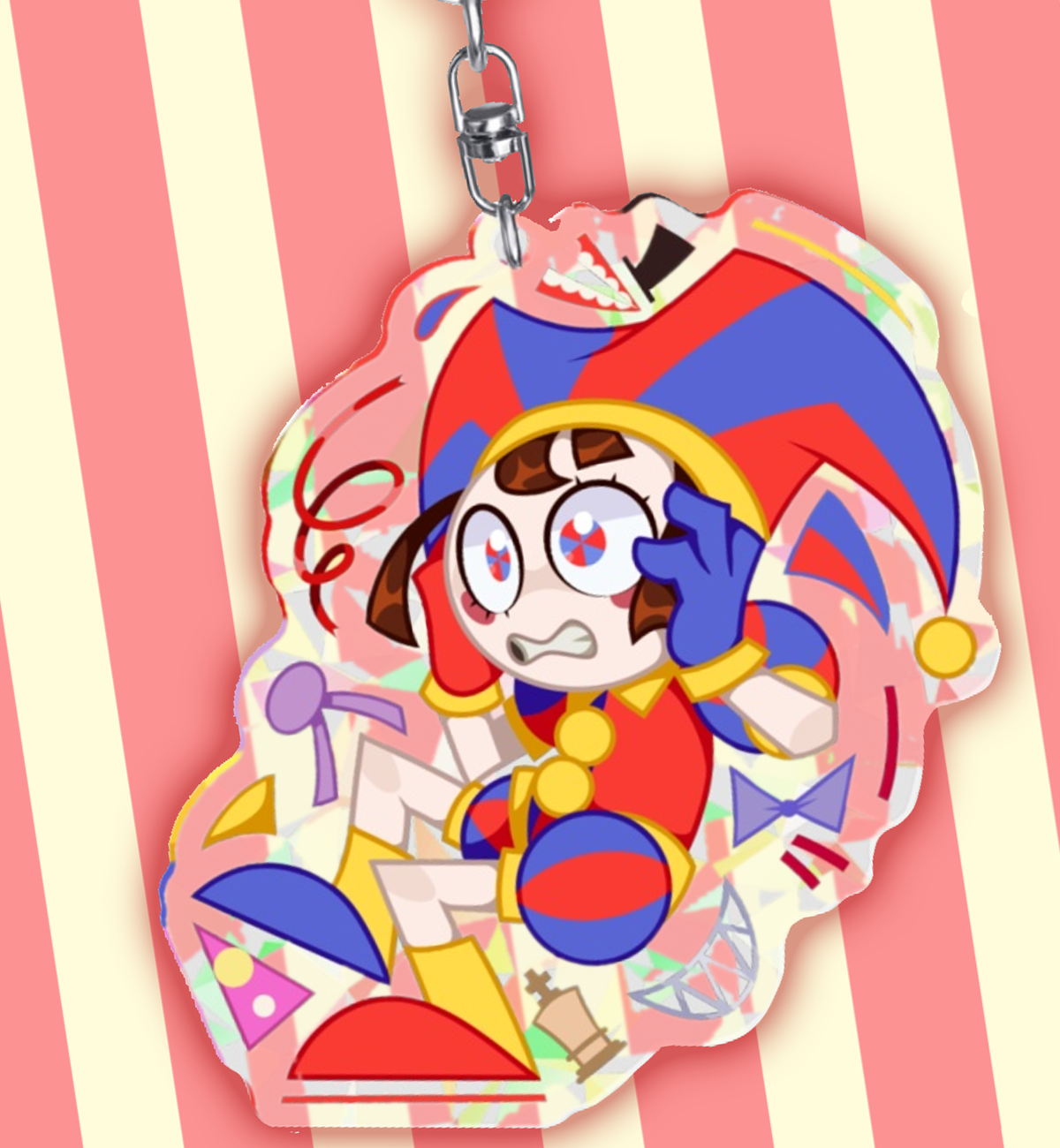 Pomni Panic Broken Glass Acrylic Charm