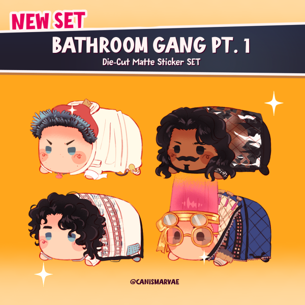 Bathroom Gang Pt. 1 (Date Everything!) Tsum Die-Cut Matte Sticker Set