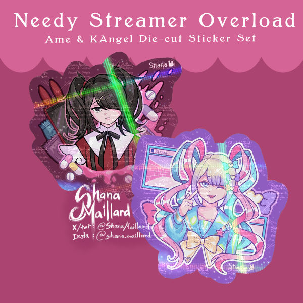 Needy Streamer Overload Ame & KAngel Holo Sticker Set