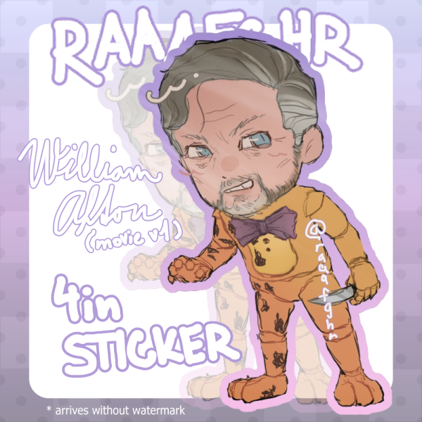 William Afton (FNAF movie) Sticker v1 (4in)