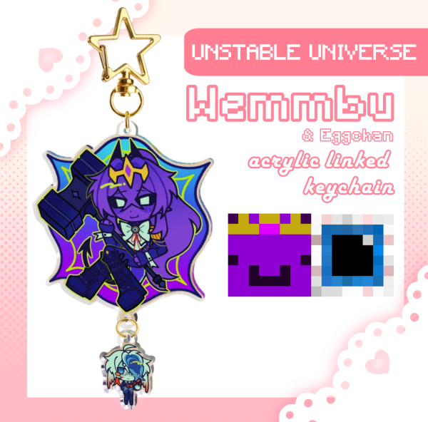 Wemmbu & Eggchan Linked Keychain