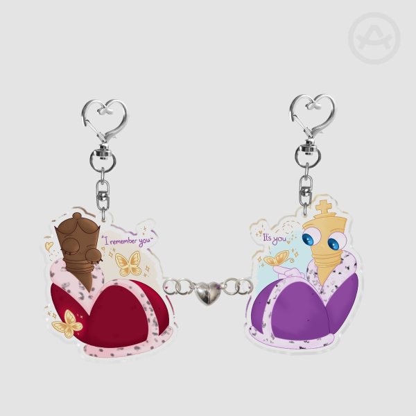 Kinger and Queenie Acrylic Magnet Keychains