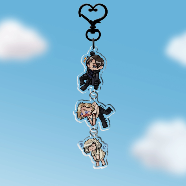 Leon Kennedy Grace Ashcroft Emily Linked Keychain RESIDENT EVIL 9 REQUIEM