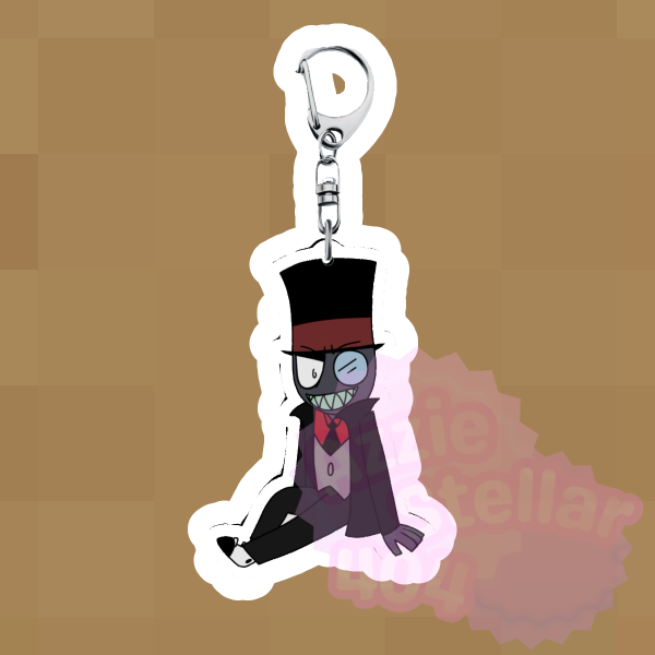 Black Hat Clear Acrylic Keychain