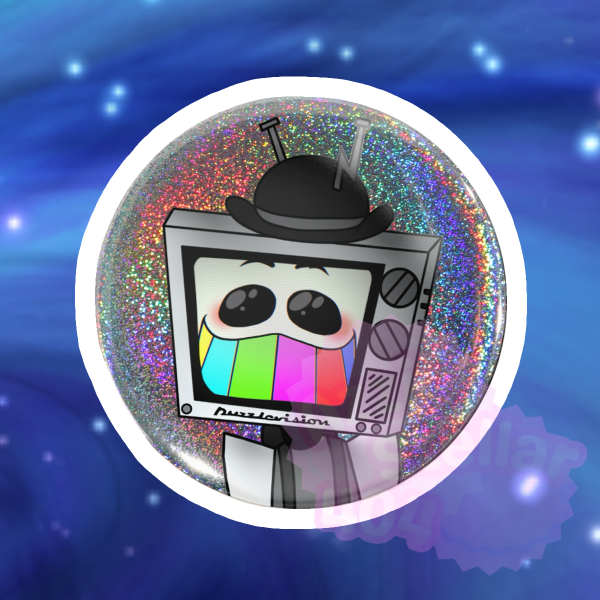 Mr. Puzzles Holo Dot Holographic Badges