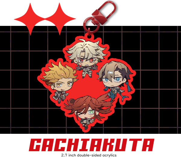 Gachiakuta cleaners Rudo Enjin Zanka Riyo acrylic group keychain