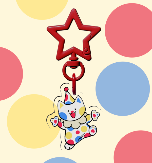 Clown Cat Keychain