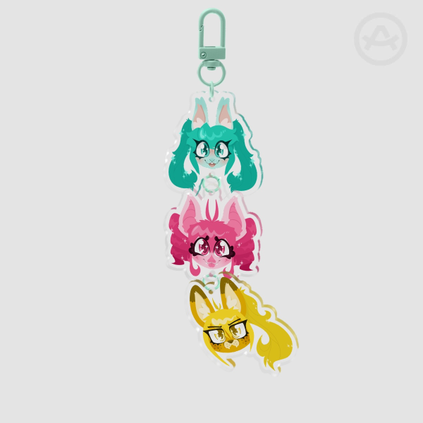 Triple Baka Acrylic Keychain Charm/Hatsune miku/Kasane Teto/ Akita Neru